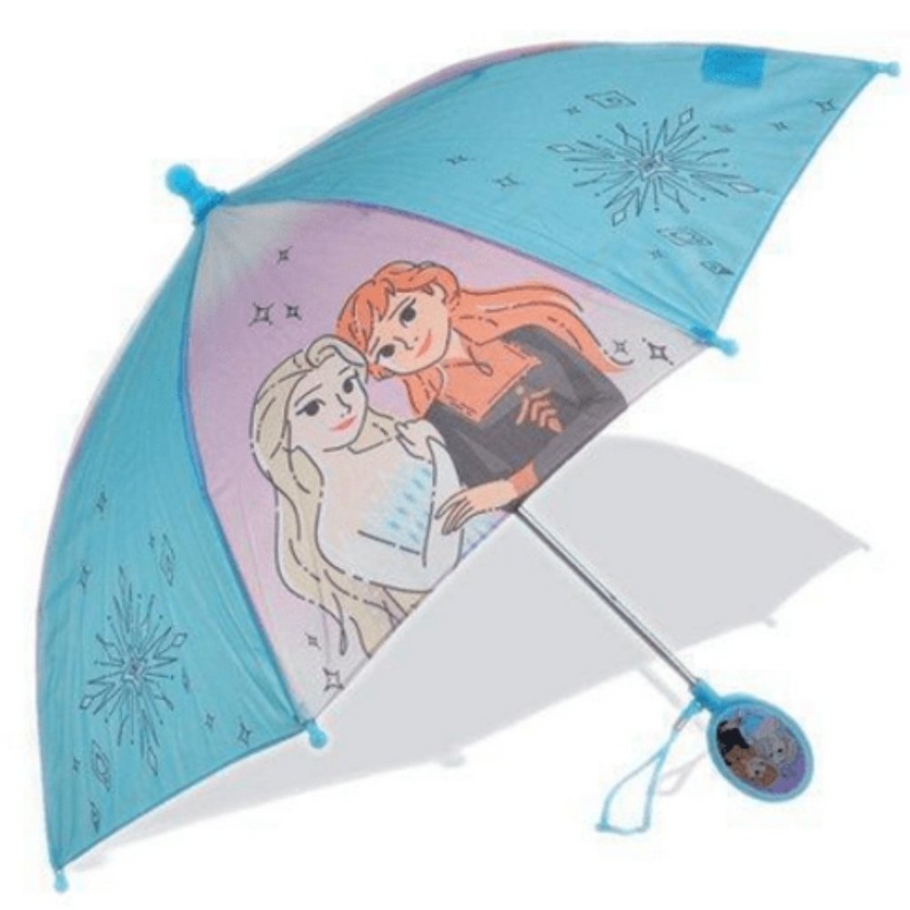 Disney Frozen Umbrella with Girls Elsa & Anna with Character Charm Handle - NWT